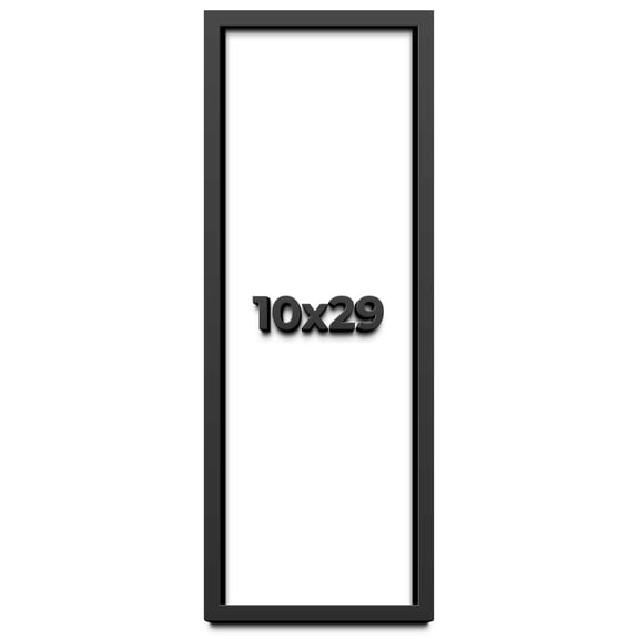 10x29 Shadow Box Frame Black | 1 inches Deep Real Wood Contemporary Shadowbox Display Frame | UV