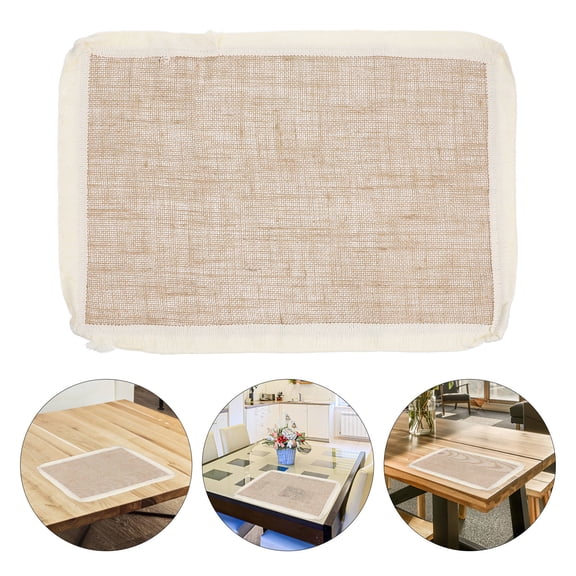 Alasum 4-Piece Linen Placemat Set with Wipeable Jute Table Mats and Decorative Tassels for Special Occasions