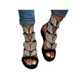 thumbnail image 1 of Womens Butterfly Rhinestones Glitter Flat Sandals Summer Beach Casual Shoes, 1 of 1