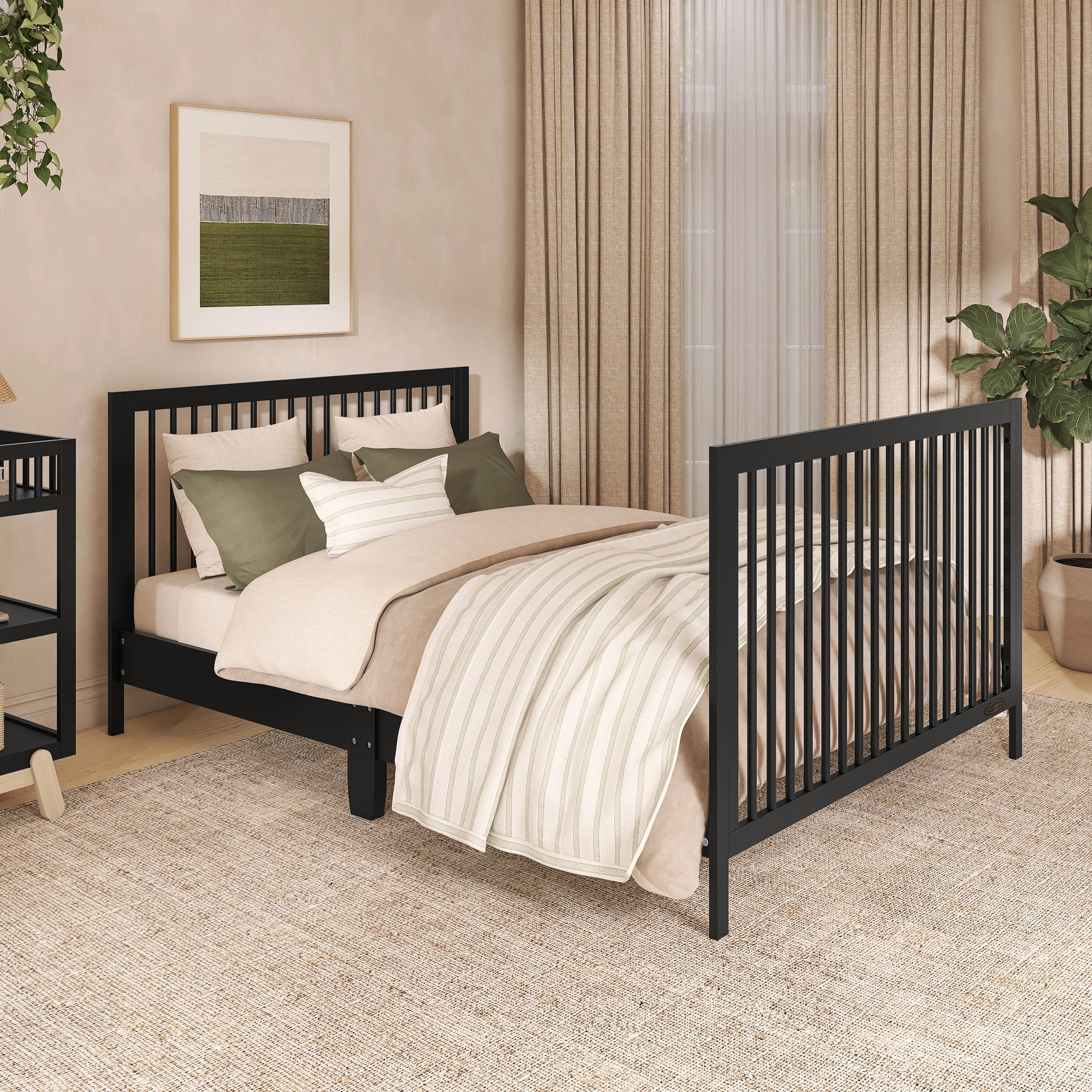 Dream On Me Hygge 5-in-1 Convertible Crib, Matte Black Vintage