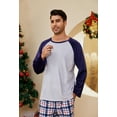 thumbnail image 2 of U2SKIIN Matching Pajamas for Couples, Plaid Ultra Soft Pullover Pjs Set for Men Warm Loungewear（Navy/Navy White Plaid，L）, 2 of 4