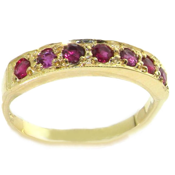 LBG Solid 10k .417 Yellow Gold Natural Ruby Womens Band Ring - Sizes 4 to 12 Available