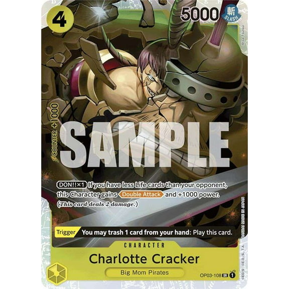 One Piece Premium Booster Super Rare Charlotte Cracker OP03-108 (Reprint)