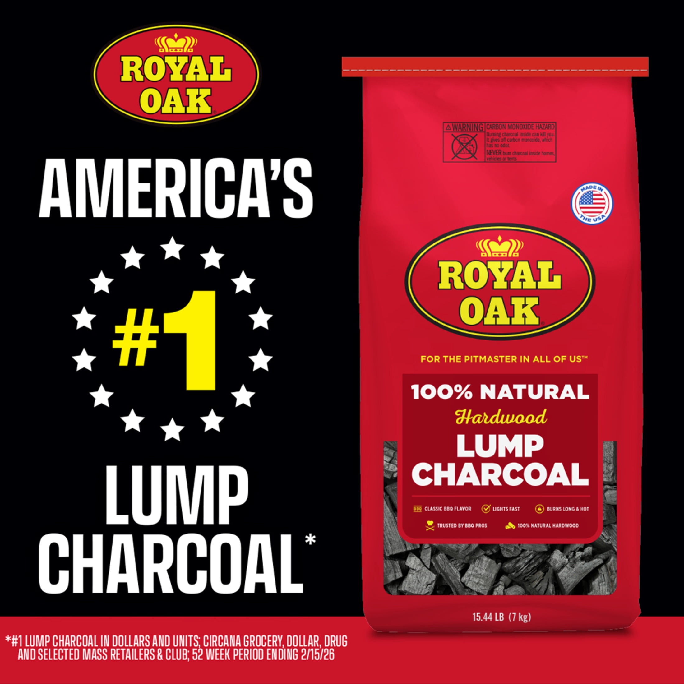 Royal Oak 100% All Natural Hardwood Lump Charcoal, 15.4 lbs