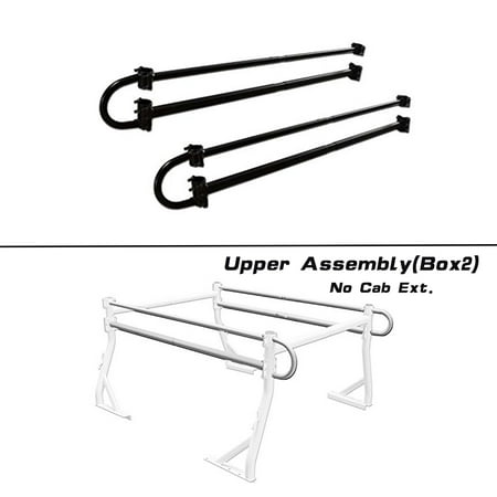 Truck Cab Extension AA-Racks Adjustable Side bar with NO Cab. Extension for Basic Two-barred Truck Rack - Black (P39-B-BX2-BLK) ()