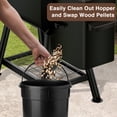 thumbnail image 5 of KingChii PID 3.0 Wood Pellet Smoker & Grill BBQ with Folding Legs, 456 sq. in Cooking Area, Auto Temperature Control for Outdoor Patio RV, Yellow-Brown, 5 of 8
