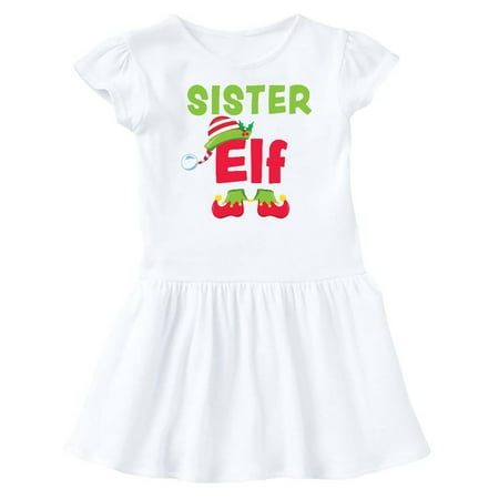 

Inktastic Christmas Sister Elf Gift Baby Girl Dress