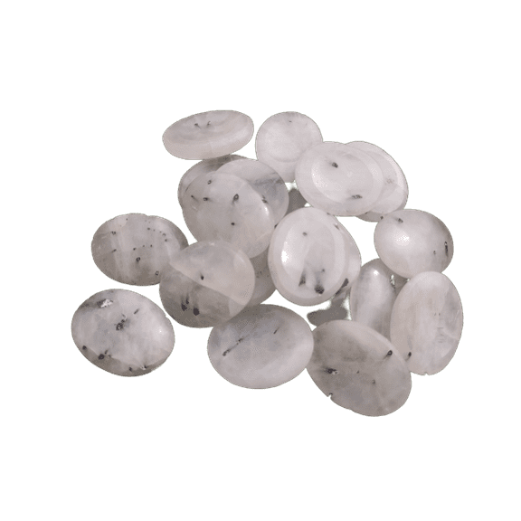 Tourmalinated Quartz Worry Stone for Crystal Healing Pocket Palm Stone Thumb Stone 1Pcs