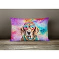 thumbnail image 3 of Weimaraner Hippie Dawg Fabric Decorative Pillow 12 in x 16 in, 3 of 4