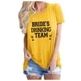 thumbnail image 1 of TSADFHJI Hauts pour Femmes, T-Shirt à Col Rond Imprimé, Manches Courtes Décontractées pour Dîners et Événements, TG Jaune, 1 of 4