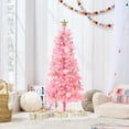 thumbnail image 3 of Best Choice Products 4ft Pre-lit Colored Christmas Tree, Artificial Tree Holiday Decor w/ LED Lights - Pink Tinsel, 3 of 8