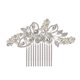 thumbnail image 2 of Peineta plateada de 10x7cm, pieza de pelo nupcial de cristal para boda de flores, accesorios para el cabello de novia, peineta para novia, 2 of 3