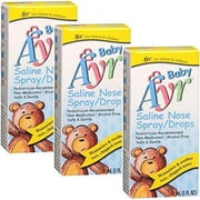 Saline Nose Spray/Drops, 1-Ounce Spray Bottles (Pack of 3)