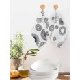 thumbnail image 2 of Geometric Black Kitchen Dish Towels for Drying Dishes Set of 2, Abstract Grey White Boho Circle Dot Waffle Weave Microfiber Hand Tea Bathroom Towels Quick Dry & Absorbent Towel 12x12, 2 of 7