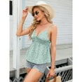 thumbnail image 2 of Women's Summer Floral Pleated Flowy V Neck Sleeveless Camisole Cute Beach Tank Tops, 2 of 5