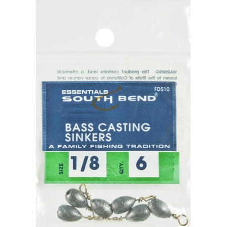 SouthBend Dipsey Bass Casting FDS10 Fishing Sinkers 1/8 Oz/Size