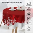 thumbnail image 3 of Christmas Tablecloth Rround 60x60 Inch,Red White Snowflakes Decor Table Cloth,Stain Resistance Polyester Winter Xmas Holiday Indoor Outdoor Table Covers for Kitchen Dining Parties Picnic, 3 of 6