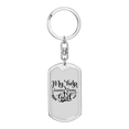 thumbnail image 1 of L'aide Vient de l'Acier Inoxydable Dieu Ou 18k or Premium Pivotant Chien Tag Porte-Clés, 1 of 8