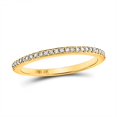 thumbnail image 1 of 14kt Yellow Gold Womens Round Diamond Single Row Stackable Band Ring 1/8 Cttw, 1 of 1
