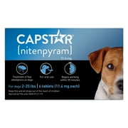 CAPSTAR (Nitenpyram) Fast-Acting Oral Flea Treatment for Small Dogs (2-25 lbs), 6 Tablets, 11.4 mg