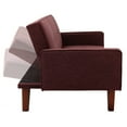 thumbnail image 2 of KINWELL  75-inch Modern Square Arm Futon Sleeper Sofa Burgundy, 2 of 4