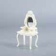 thumbnail image 2 of kusrkot Rétro 1:12 Échelle Miniatures Poupée Dressing Table Meubles en Bois Modèle BJD Laiteux Blanc, 2 of 8