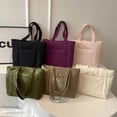 thumbnail image 4 of Nueva bolsa de mano de material de algodón para mujeres, estudiantes universitarias, bolsas de lona, bolso de mano de nailon, 4 of 5