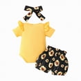 thumbnail image 4 of TOWED22 Baby Girl Clothes Summer Outfits Cute Flower Romper Ruffle Skirt Shorts Skort Newborn Outfit Bodysuit Sets(Yellow,3-6 M), 4 of 9