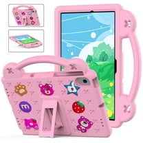 Dteck Kids Case for Lenovo Tab M10 Plus 3rd Generation 10.6 Inch Tablet, DIY Cute Cartoon Toys for Kids Child Proof Shockproof Shell with Handle Stand,Pink