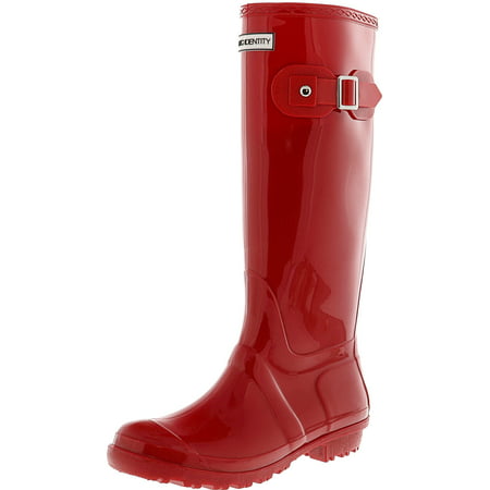 Exotic Identity Tall Rain Boots-Non-slip 100% Waterproof for Women - 8M - Gloss Red