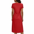 thumbnail image 3 of LIaqionyy Satin Nightgowns for Women Sleepdress Silky Loose Sleepwear V Neck Nightshirt Short Sleeve Pajamas, 3 of 5