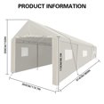 thumbnail image 2 of Carport 10×30 FT Heavy Duty Portable Carport Garage Tent with Included  Anchor Kit, Portable Garage with Roll Up Doors and Window, Party Tent for Outdoor Storage Shelter, White, 2 of 5