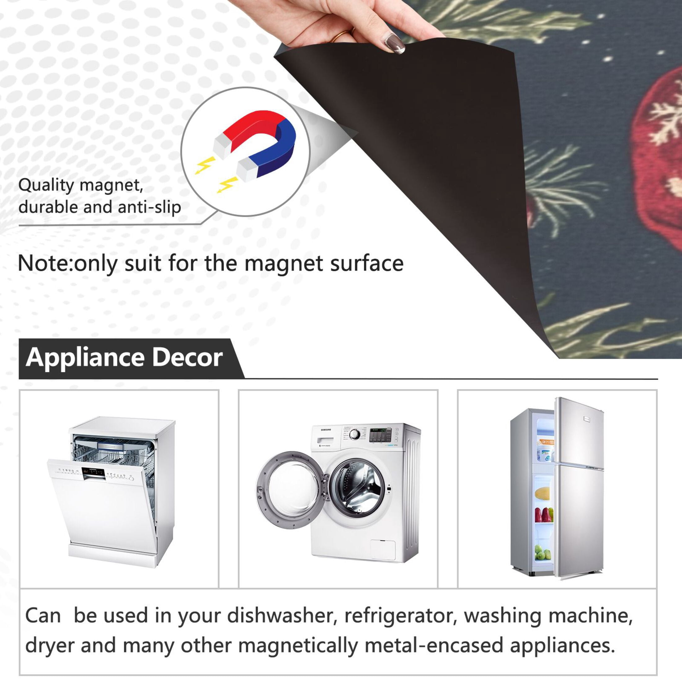 Dishwasher Magnetic Sticker 23x26 Inch Refrigerator Magnetic Sticker Washing Machine Magnetic Sticker Kitchen Panel Magnetic Sticker Home Decor Two Christmas Bears