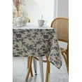 thumbnail image 4 of Pastoral Rectangle Tablecloth - 52 x 70 Inch - Linen Fabric Table Cloth - Washable Table Cover with Dust-Proof Wrinkle Resistant for Restaurant Picnic Indoor and Outdoor Dining Floral (Dark Blue), 4 of 5