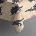Dinosaur and Text Beige Pattern Waterproof Tablecloth, Rectangular ...