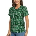 thumbnail image 5 of Yiaed Christmas Pattern At Buffalo Plaid Print Women's T Shirt V-Neck Short Sleeve Shirt Casual Breathable Tee Summer Tops-X-Large, 5 of 5