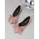 thumbnail image 2 of Elegant Black Flats For Women, Bow Decor Point Toe Faux Suede Ballet Flats, 2 of 4