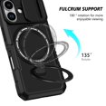thumbnail image 5 of Moreoy Magnetic Kickstand Case for iPhone 17 with Sliding Lens Cover, [MagSafe Compatible ]Shockproof Non-Slip Bumper Protective Phone Case Cover with Metal Ring Holder Stand,Black, 5 of 10