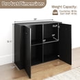 thumbnail image 3 of Gymax Floor Storage Cabinet Buffet Sideboard w/ Double Doors Wooden Coffee Bar Station Black, 3 of 10