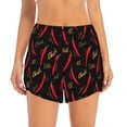 thumbnail image 2 of Xecao's Hot Chili for a double-layer running short for women, perfect for gym, tennis, and more, featuring a convenient pocket., 2 of 9
