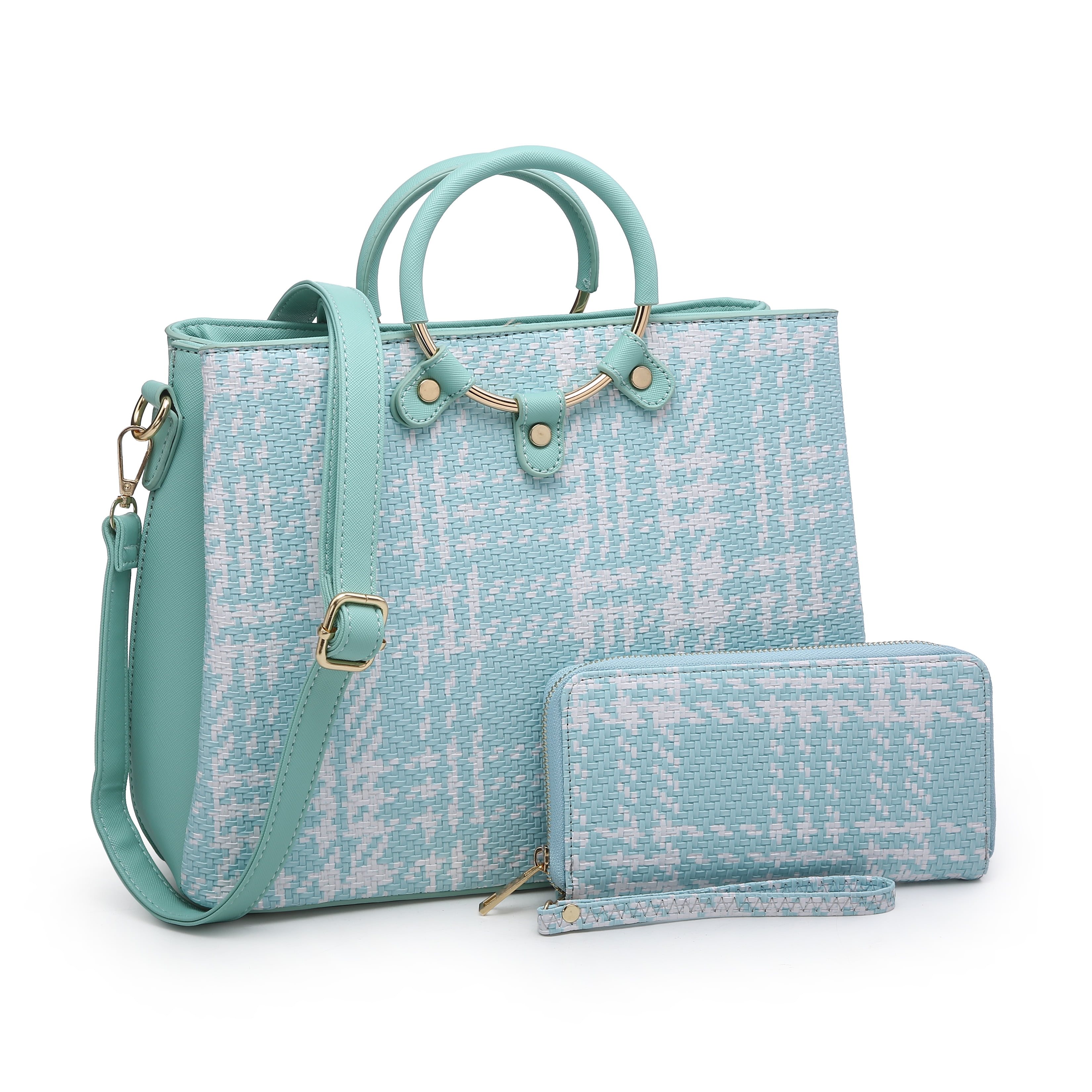 light blue satchel handbag