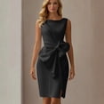 thumbnail image 2 of Women’s Sleeveless Sheath Cocktail Dress Elegant Bow Knot Waist Formal Party Wedding Guest Dress, 2 of 5