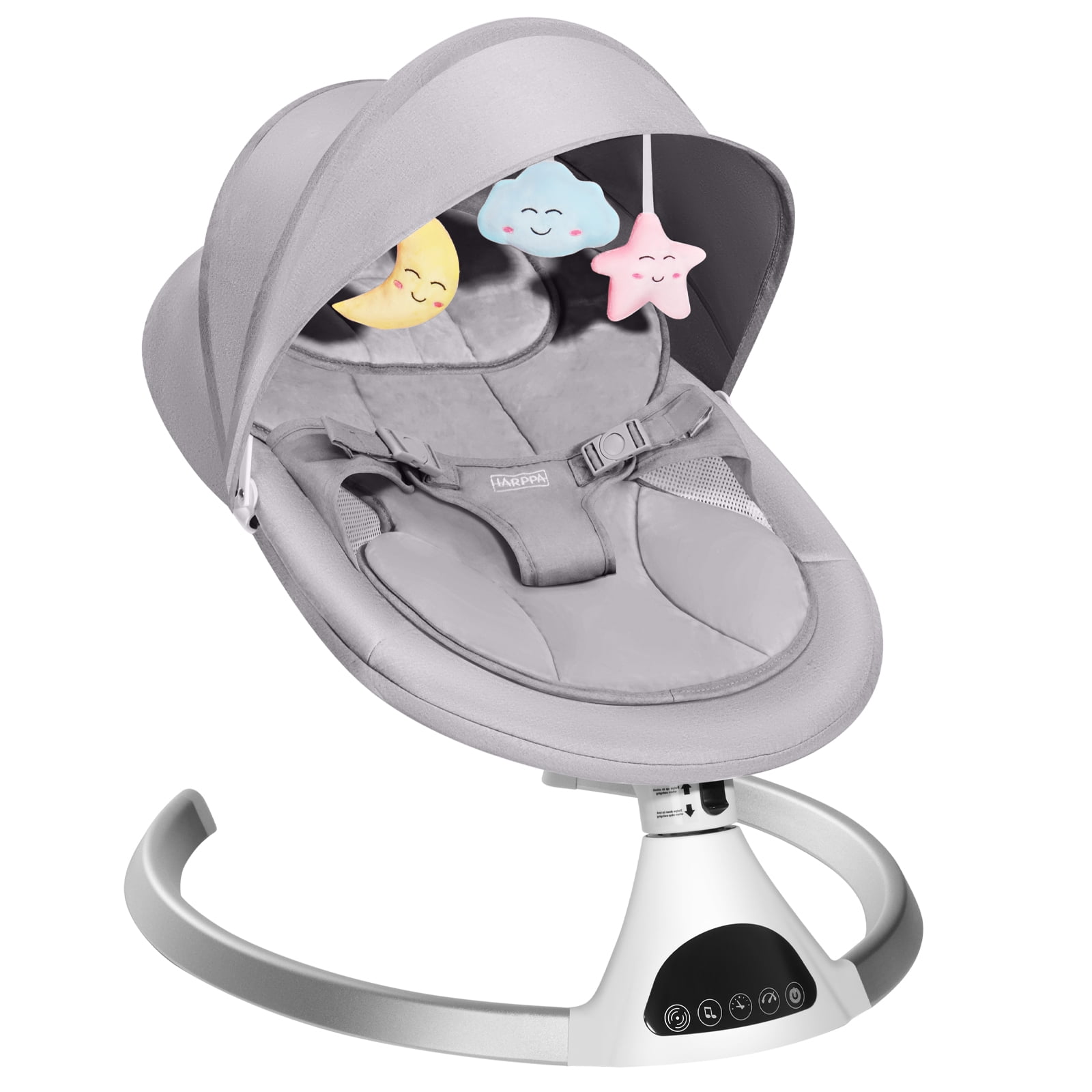 Harppa Electric Baby Swing For Infants Motorized Infant Swing Bluetooth Remote Control Gray Other