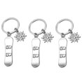 thumbnail image 1 of 3pcs Creative Snowboard Keychain Pendants Backpack Hanging Charms (Silver), 1 of 8