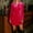 Hot Pink, variant on Women's Fashionable Casual Solid Color Long-sleeved Velvet Suit Jumpsuit Dress Jacket Hot Pink M