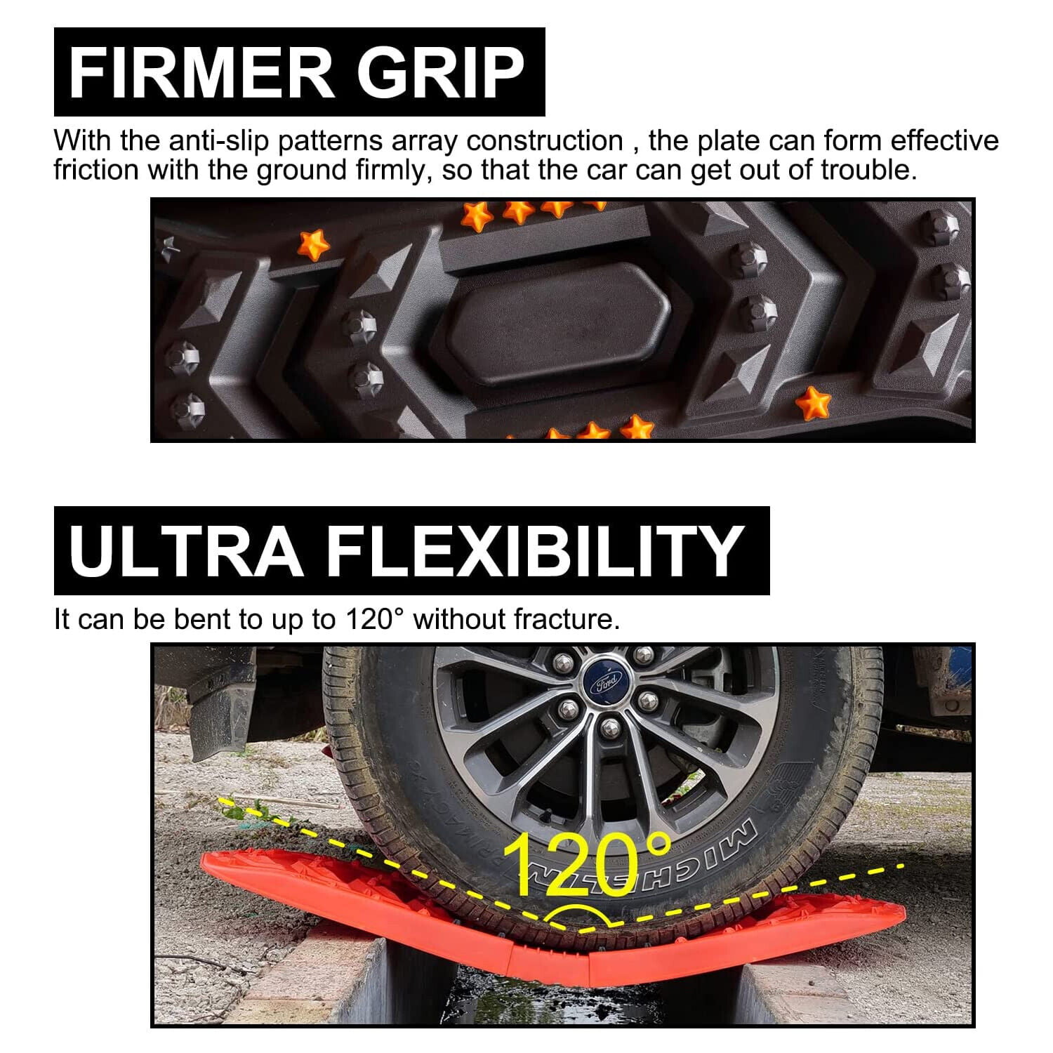 Tire Traction Mats for off Road Mud Sand Snow 4WD Tire Ladder Lift Mat for  Cars Trucks Suvs Vehicle Extraction - China Recover Track, Tire Ladder