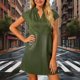 thumbnail image 5 of Pantalones de Vestido Casual para Mujeres Moda Cuello en V Plisado Manga Corta Primavera Y Verano Color Sólido Cintura Alta Cintura Elástica, 5 of 7