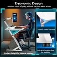 thumbnail image 6 of ARES WING 47" Gaming Table with LED Light, Computer Desk for Adult, PC Ergonomic Table White, 6 of 10