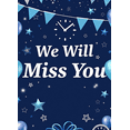thumbnail image 4 of Decorative Design We Will Miss You Banner Colorful Stars Clock Decorative Elements Farewell Celebration Background for Indoor Decoration Event Party, 4 of 7