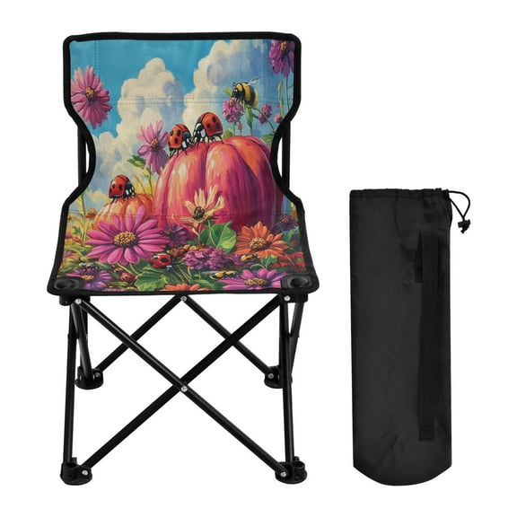 YAZAOO Camping Chairs Modern Ladybugs Wonderland Pattern Folding chair